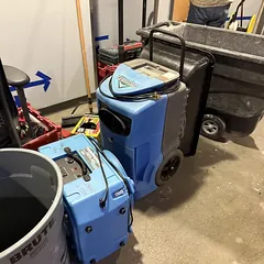 Drying equipment staged for a water damage job