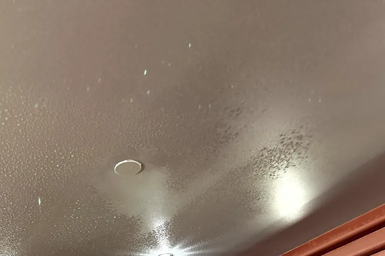 Moisture spots on a ceiling after water damage